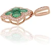 Diamond Sky Jewelry Auksinis pakabukas su deimantais ir smaragdais „Deimantų Gėlė X“