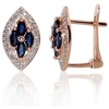 Diamond Sky Jewelry Auksiniai auskarai su deimantais ir safyrais „Aleksandrija V“