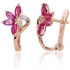 Diamond Sky Jewelry Auksiniai auskarai su deimantais ir rubinais „Crystallite IV“