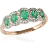 Diamond Sky Jewelry Auksinis žiedas su deimantais ir smaragdais „Jenny IV“