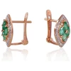 Diamond Sky Jewelry Auksiniai auskarai su deimantais ir smaragdais „Aleksandrija IV“