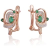 Diamond Sky Jewelry Auksiniai auskarai su deimantais ir smaragdais „Groteks II“