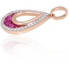 Diamond Sky Jewelry Auksinis pakabukas su deimantais ir rubinais „Atėnė V“