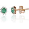 Diamond Sky Jewelry Auksiniai auskarai su deimantais ir smaragdais „Ferro III“