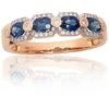 Diamond Sky Jewelry Auksinis žiedas su deimantais ir safyrais „Safyrų Gracija“