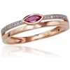 Diamond Sky Jewelry Auksinis žiedas su deimantais ir rubinais „Dangaus Dovana IV“