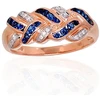 Diamond Sky Jewelry Auksinis žiedas su deimantais ir safyrais „Aukso Raštas XIII“