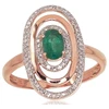 Diamond Sky Jewelry Auksinis žiedas su deimantais ir smaragdais „Emma II“