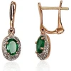Diamond Sky Jewelry Auksiniai auskarai su deimantais ir smaragdais „Saulutė IV“
