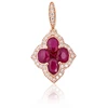 Diamond Sky Jewelry Auksinis pakabukas su deimantais ir rubinais „Deimantų Gėlė IX“