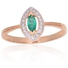 Diamond Sky Jewelry Auksinis žiedas su deimantais ir smaragdais „Aleksandrija III“