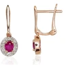 Diamond Sky Jewelry Auksiniai auskarai su deimantais ir rubinais „Sofia V“