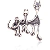 Diamond Sky Jewelry Sidabrinė sagė „Feline Trio“