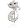Diamond Sky Jewelry Sidabrinė sagė su cirkoniais „Midnight Feline“