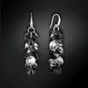 Diamond Sky Jewelry Sidabriniai auskarai „Flamenco (Sidabrinis Night / Jet)“ su Swarovski® kristalais