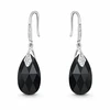 Diamond Sky Jewelry Sidabriniai auskarai moterims DiamondSky „Baroque III (Jet)“ su Swarovski kristalais