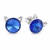 Diamond Sky Jewelry Sidabriniai auskarai „Cat (Sapphire)“ su Swarovski® kristalais