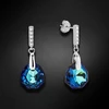 Diamond Sky Jewelry Sidabriniai auskarai „Calathea (Bermuda Mėlyna)“ su Swarovski® kristalais