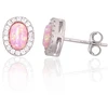 Diamond Sky Jewelry Sidabriniai auskarai su cirkoniais ir opalitu „Mėnulio Žavesys V“