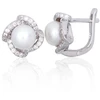 Diamond Sky Jewelry Sidabriniai auskarai su cirkoniais ir perlais „Sidabrinis Bloom“