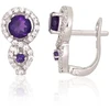 Diamond Sky Jewelry Sidabriniai auskarai su cirkoniais ir ametistais „Waltz“