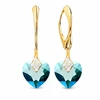 Diamond Sky Jewelry Sidabriniai auskarai „Cute Valentine (Emerald Shimmer)“ su Swarovski® kristalais