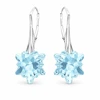 Diamond Sky Jewelry Sidabriniai auskarai moterims DiamondSky „Edelweiss (Aquamarine)“ su Swarovski kristalais