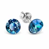 Diamond Sky Jewelry Sidabriniai auskarai moterims DiamondSky „Classic (Bermuda Mėlyna)“ su Swarovski kristalais