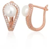 Diamond Sky Jewelry Sidabriniai auskarai su cirkoniais ir perlais „Pearl Muse II“