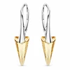 Diamond Sky Jewelry Sidabriniai auskarai moterims DiamondSky „Spike II (Golden Shadow)“ su Swarovski kristalais