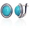 Diamond Sky Jewelry Sidabriniai auskarai su turkiu „Turquoise Moon II“