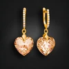 Diamond Sky Jewelry Sidabriniai auskarai „Romantic Heart III (Colorado Topaz)“ su Swarovski® kristalais