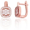 Diamond Sky Jewelry Sidabriniai auskarai su cirkoniais „Akmeninė Gėlė VI“