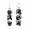 Diamond Sky Jewelry Sidabriniai auskarai „Flamenco (Sidabrinis Night / Jet)“ su Swarovski® kristalais