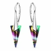 Diamond Sky Jewelry Sidabriniai auskarai moterims DiamondSky „Spike II (Rainbow Dark)“ su Swarovski kristalais