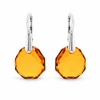 Diamond Sky Jewelry Sidabriniai auskarai „Frozen Edges (Light Amber)“ iš 925 prabos sidabro su Swarovski kristalais