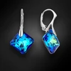 Diamond Sky Jewelry Sidabriniai auskarai „Shimmer (Bermuda Mėlyna)“ su Swarovski® kristalais
