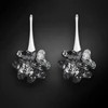 Diamond Sky Jewelry Sidabriniai auskarai „Clover (Sidabrinis Night)“ su Swarovski® kristalais