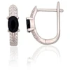 Diamond Sky Jewelry Sidabriniai auskarai su cirkoniais „Midnight Eclipse“