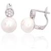 Diamond Sky Jewelry Sidabriniai auskarai su cirkoniais ir perlais „Galos IV“
