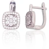 Diamond Sky Jewelry Sidabriniai auskarai su cirkoniais „Akmeninė Gėlė IV“