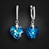 Diamond Sky Jewelry Sidabriniai auskarai „Romantic Heart III R (Bermuda Mėlyna)“ su Swarovski® kristalais