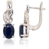 Diamond Sky Jewelry Sidabriniai auskarai su cirkoniais ir safyrais „Splendor Sapphire“