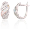 Diamond Sky Jewelry Sidabriniai auskarai su cirkoniais ir opalitu „Mėnulio Žavesys II“