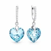 Diamond Sky Jewelry Sidabriniai auskarai „Romantic Heart III R (Aquamarine Mėlyna)“ su Swarovski® kristalais