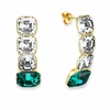 Diamond Sky Jewelry Sidabriniai auskarai moterims DiamondSky „Imperial (Emerald)“ su Swarovski kristalais
