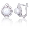 Diamond Sky Jewelry Sidabriniai auskarai su cirkoniais ir perlais „Pearl Muse V“