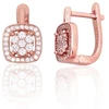 Diamond Sky Jewelry Sidabriniai auskarai su cirkoniais „Akmeninė Gėlė VI“