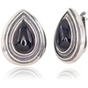 Diamond Sky Jewelry Sidabriniai auskarai su oniksu „Obsidian Tear“