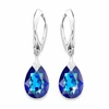 Diamond Sky Jewelry Sidabriniai auskarai „Moon Shine“ (Bermuda Mėlyna) iš 925 prabos sidabro su Swarovski kristalais